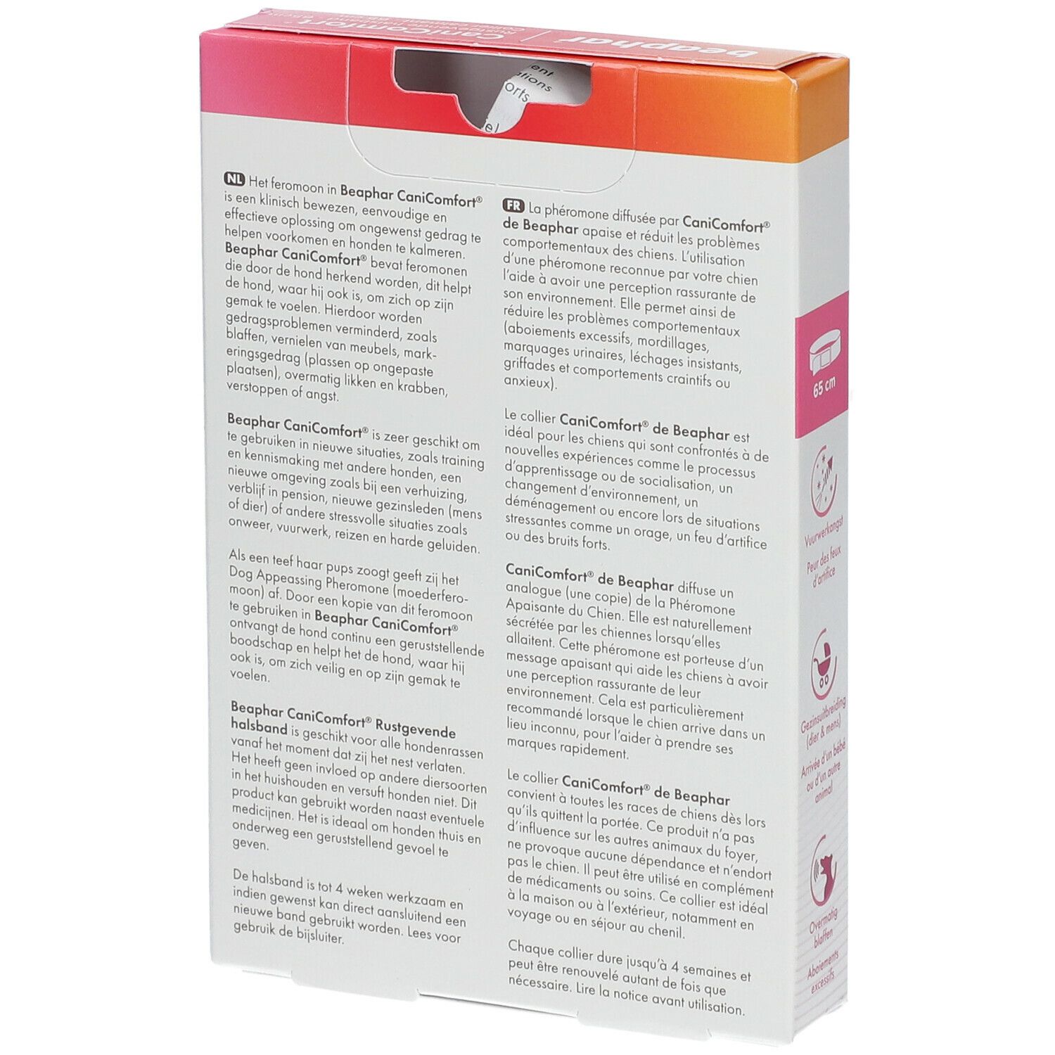 Rückseite der Verpackung. Text in mehreren Sprachen. Informationen zum Produkt und zur Anwendung.