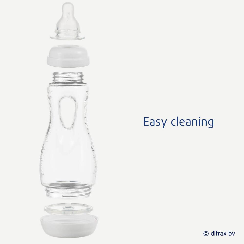 difrax® EASY GRIP Anti-Kolik-Flasche S mit Griff Natural Pink 240 ml