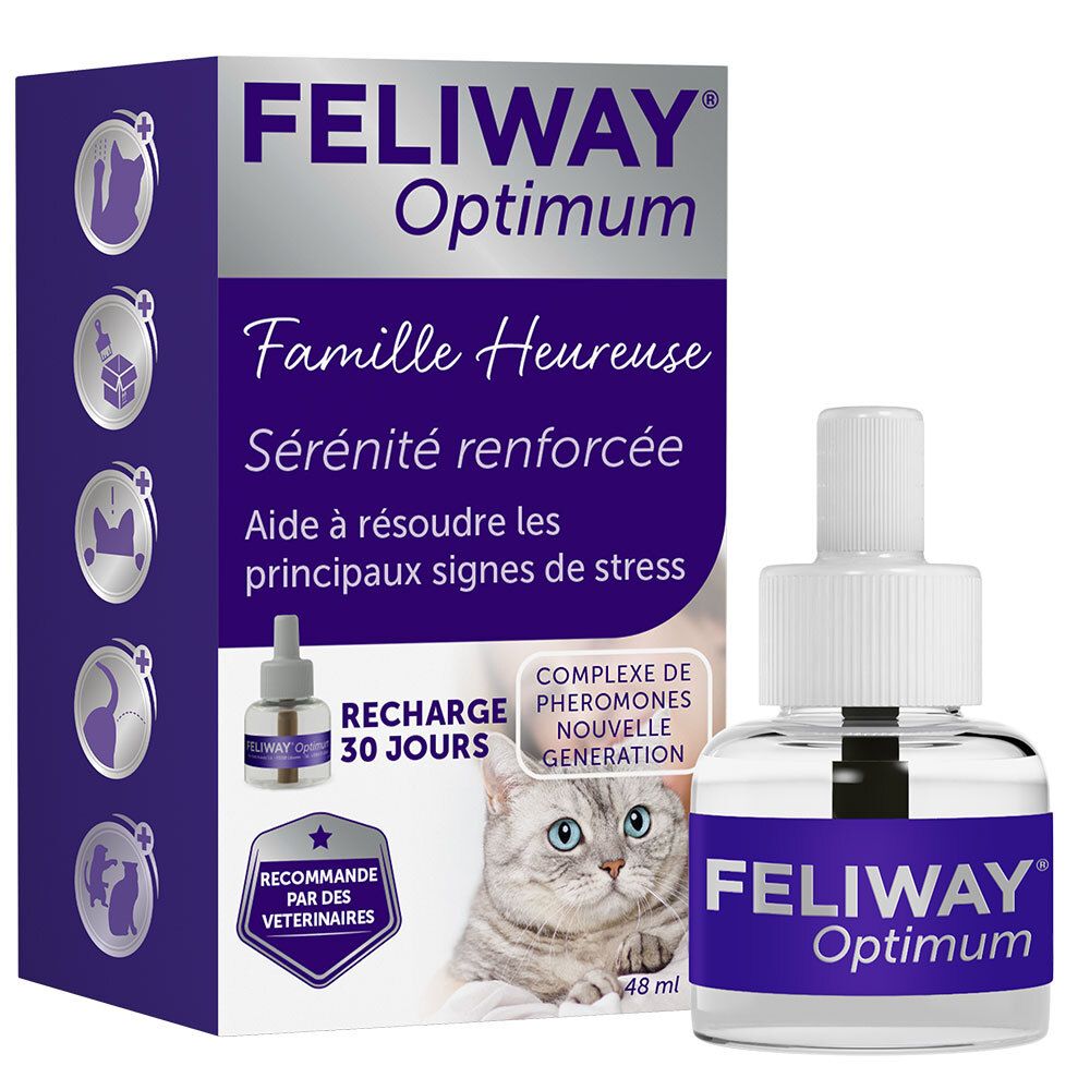 Emballage et recharge FELIWAY® Optimum. Illustration du produit.