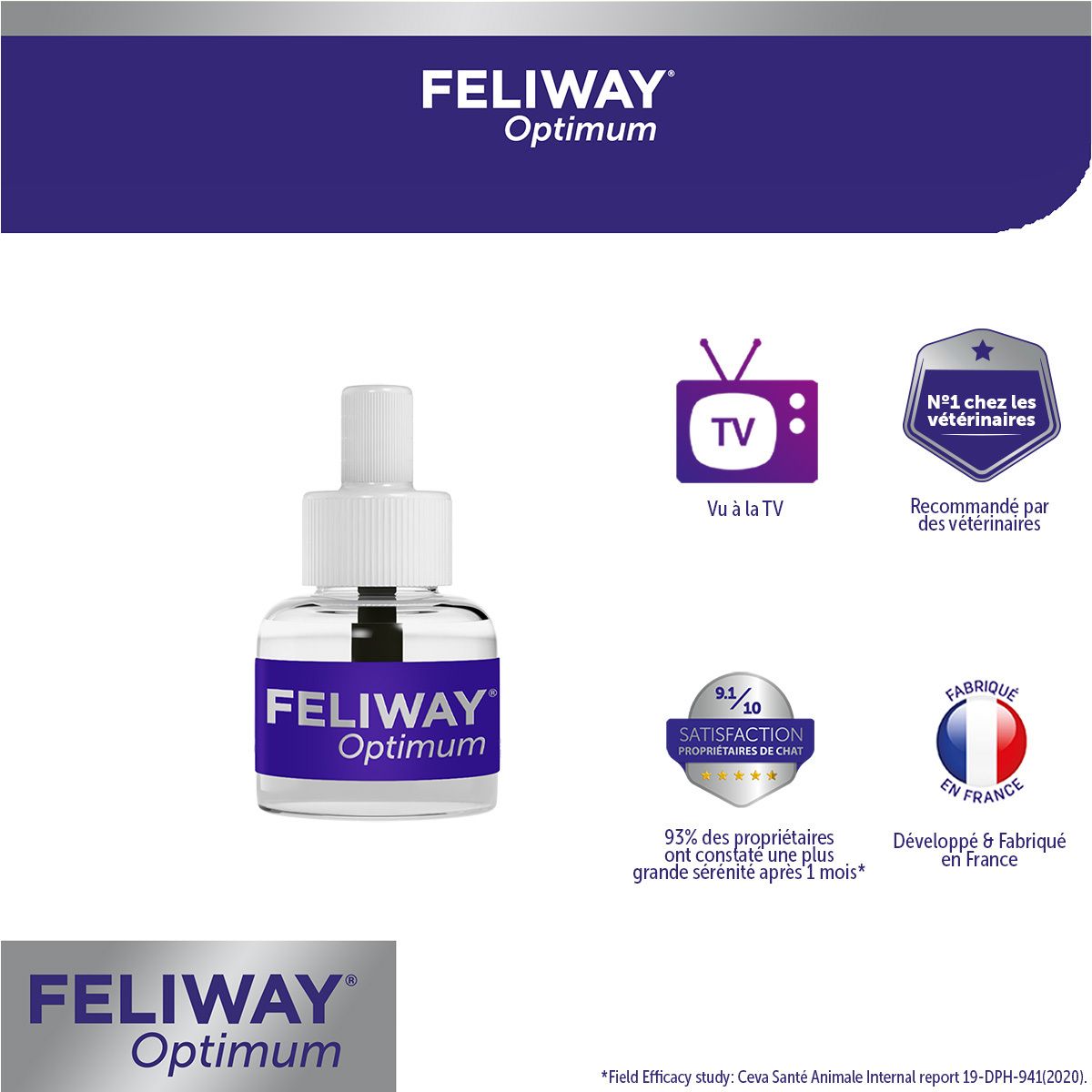 Produit et emballage FELIWAY® Optimum. Illustration du produit.