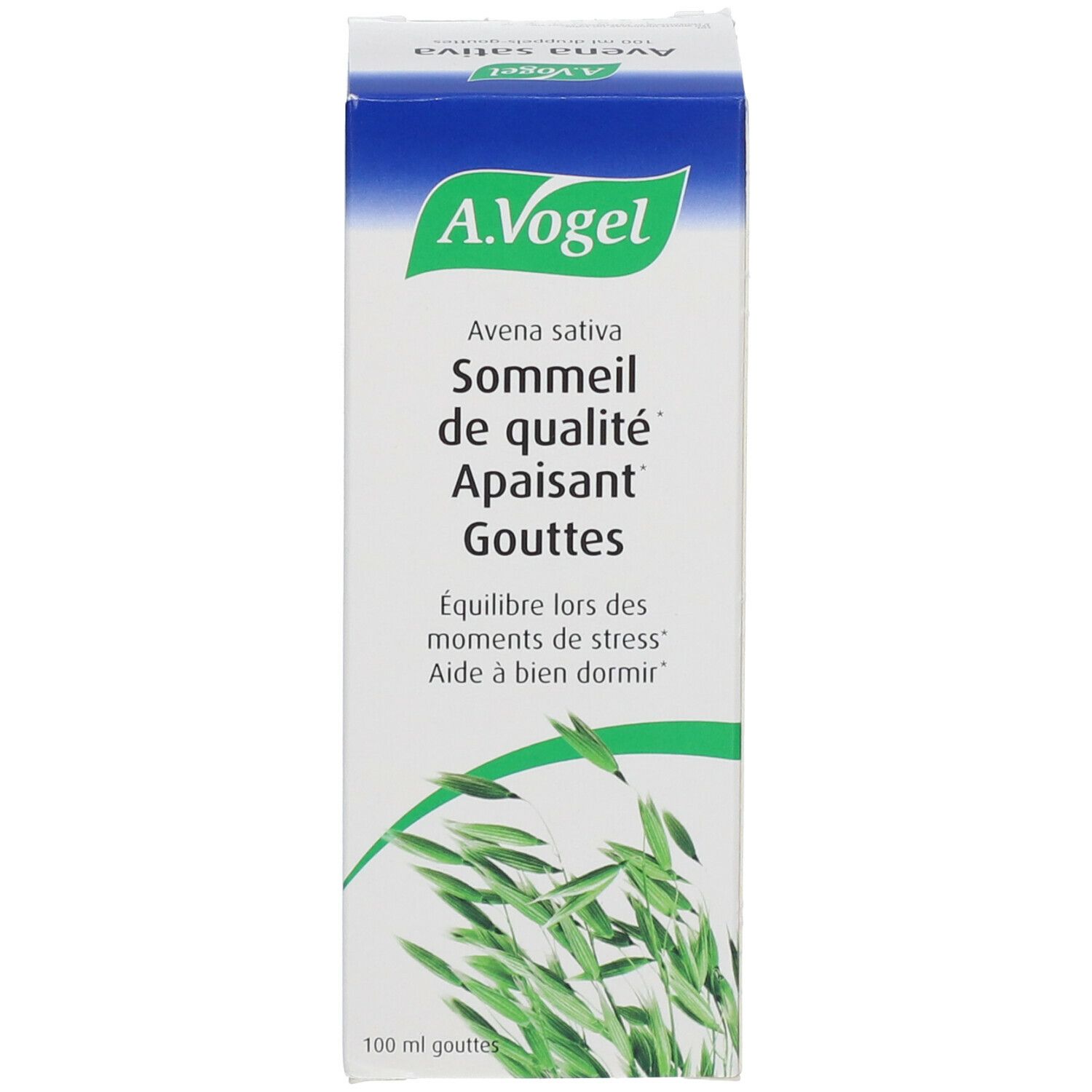 Emballage du produit. Boîte avec logo A. Vogel et nom du produit. 100 ml.