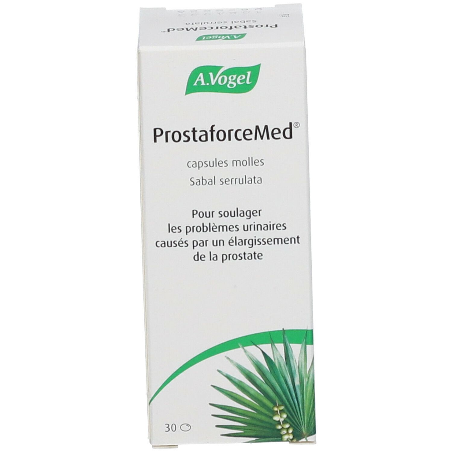 Witte doos met productnaam en beschrijving. Bevat 30 capsules.