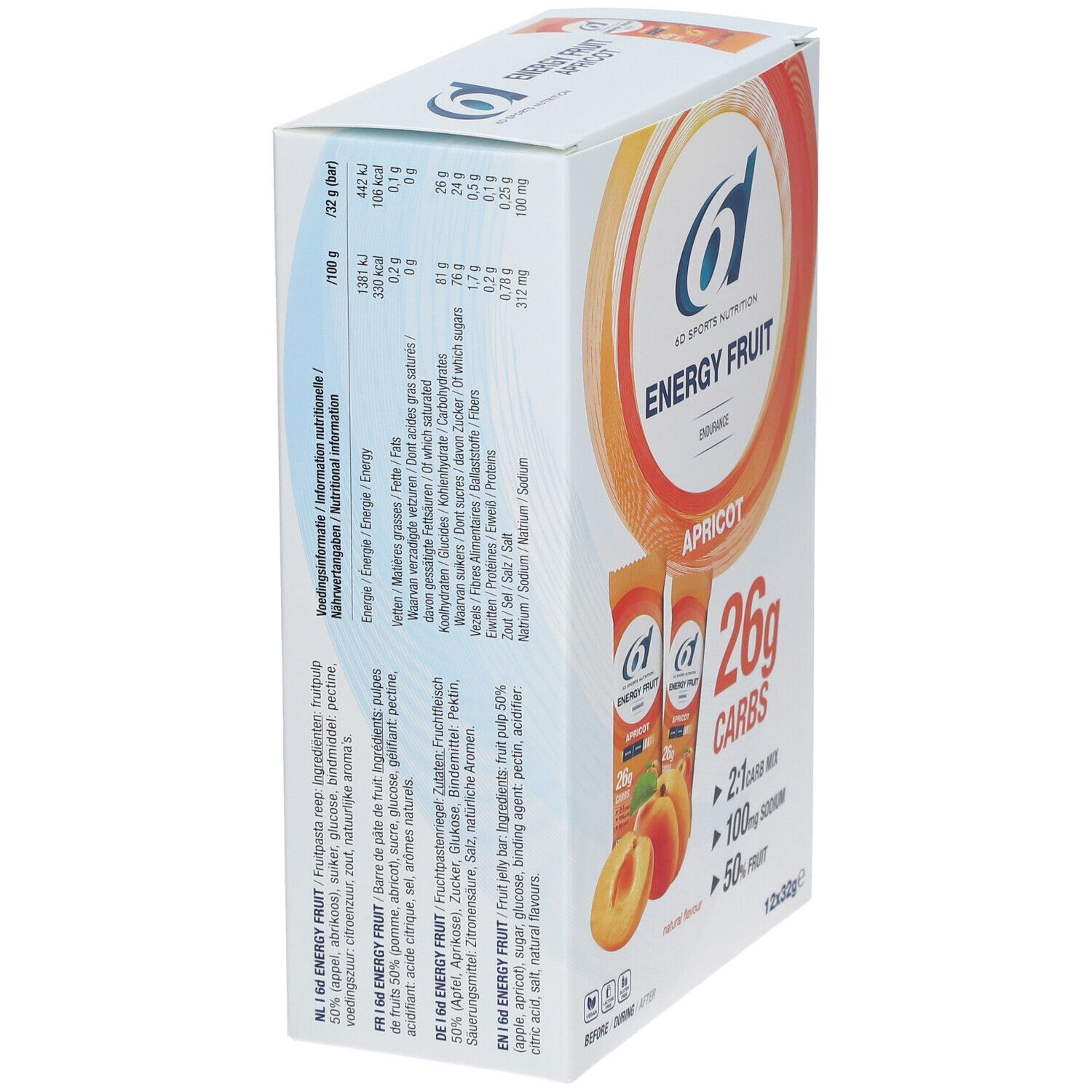 6D Sports Nutrition Energy Frucht Abricot