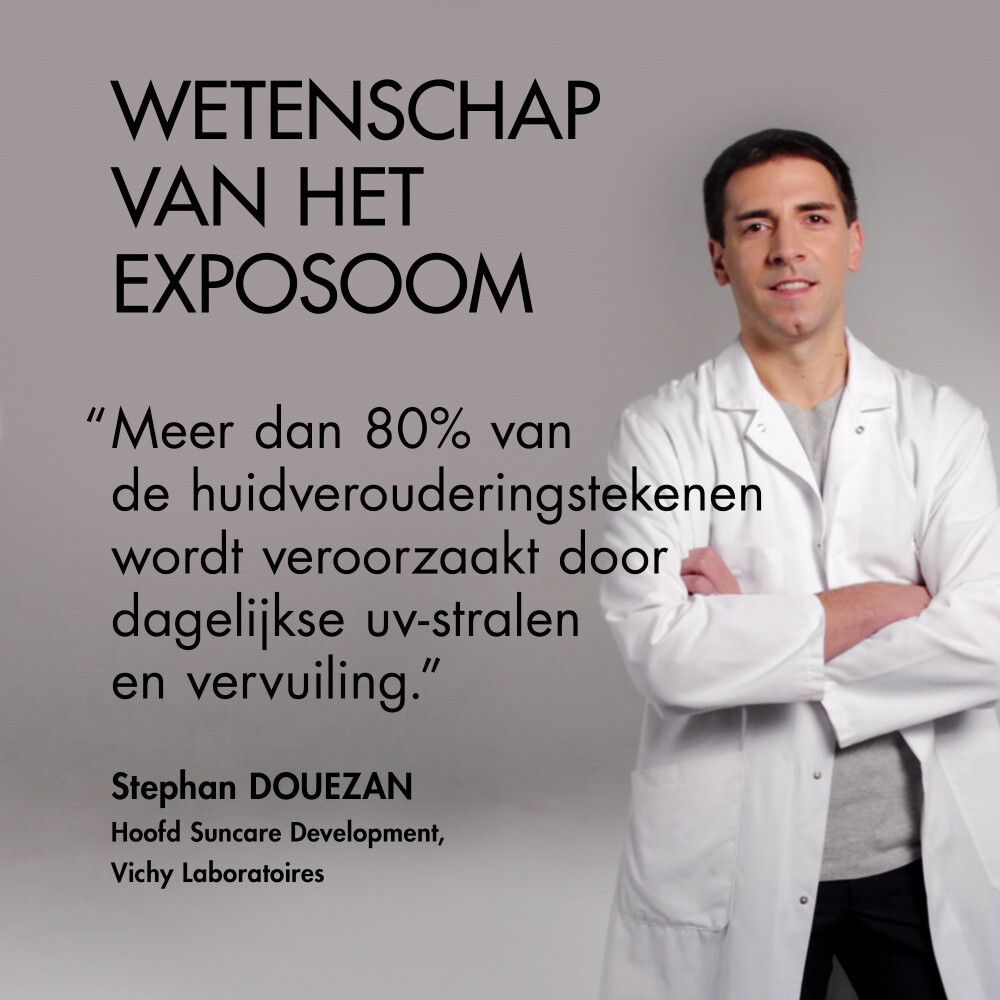 Verpakking en fles. Vichy Capital Soleil UV-Age Daily SPF50+ is zichtbaar.