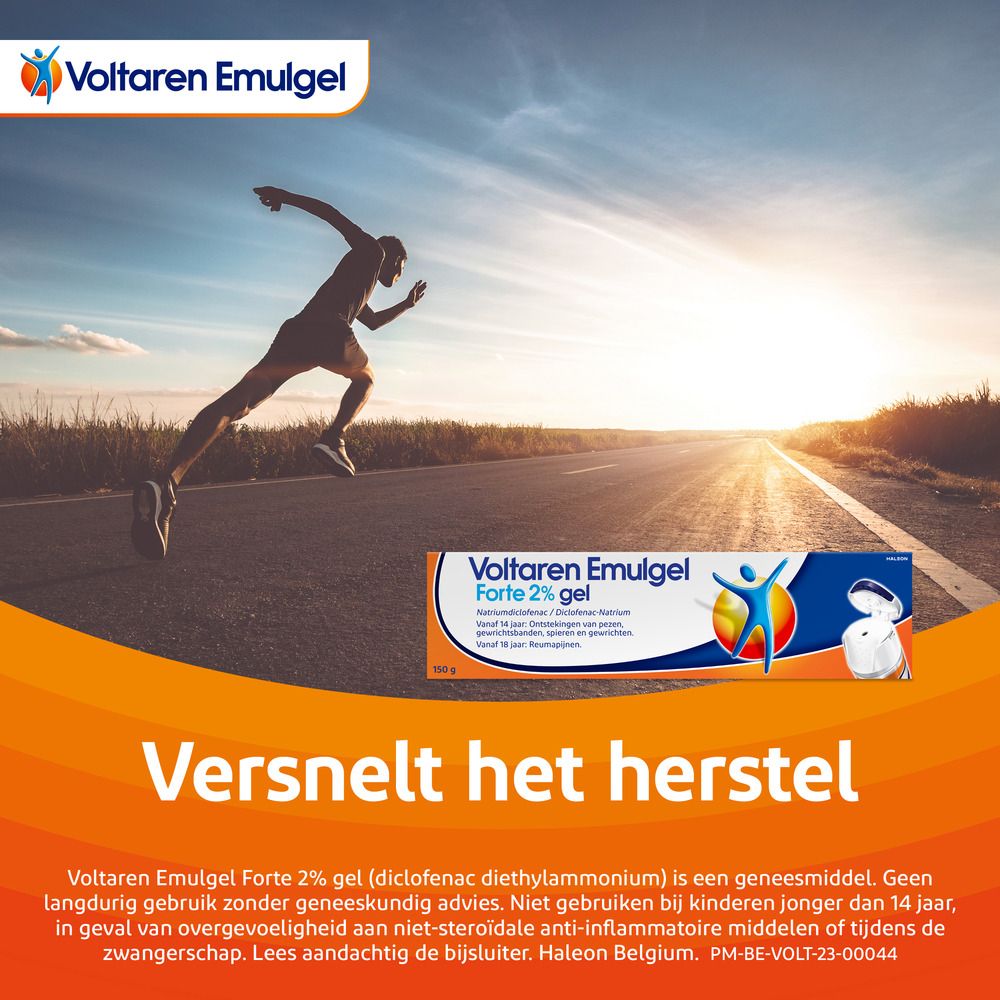Loper op de weg. Tekst: Versnelt het herstel.