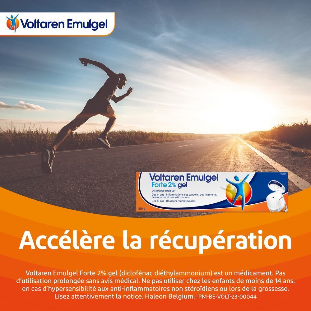 Coureur sur la route. Texte : Accélère la récupération.