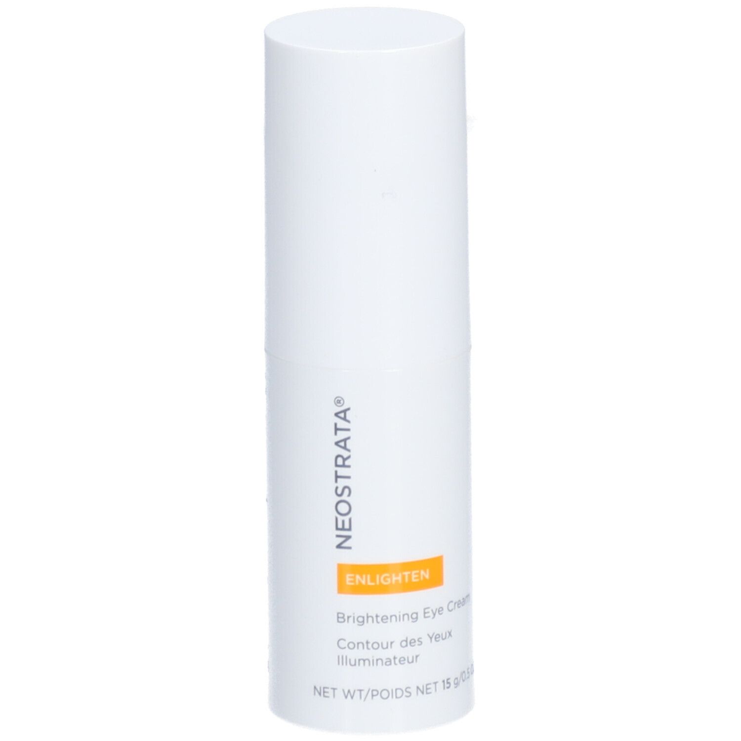 Weiße Tube mit NEOSTRATA® und ENLIGHTEN. Aufhellende Augencreme, 15 g.