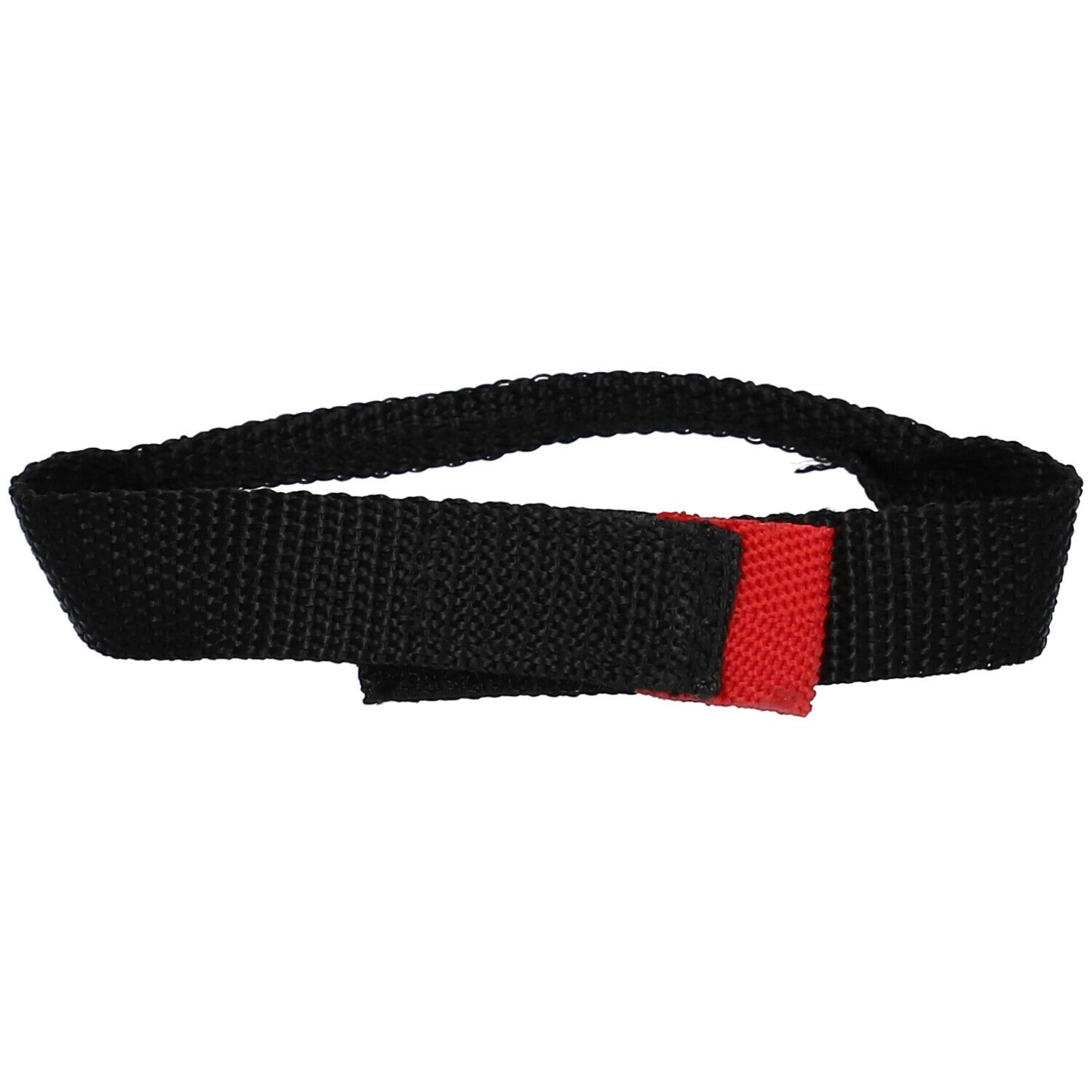 Sangle noire avec velcro rouge. Matériau tissé. Pour support mural.