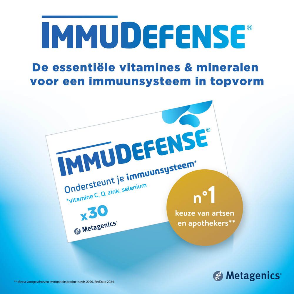 Doos ImmuDefense. 30 capsules. 1 per dag. Metagenics. Nr. 1 keuze van artsen.