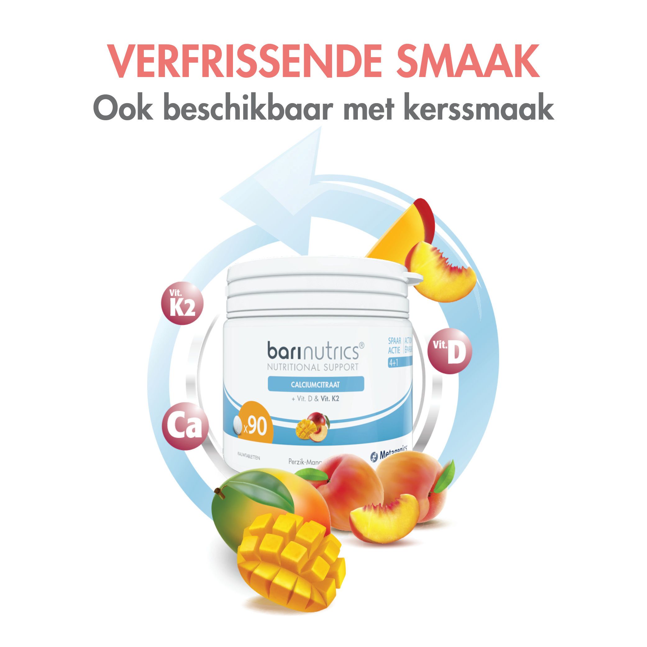 BariNutrics pot met fruit. Smaak: Perzik-Mango. Ook verkrijgbaar met kersensmaak.