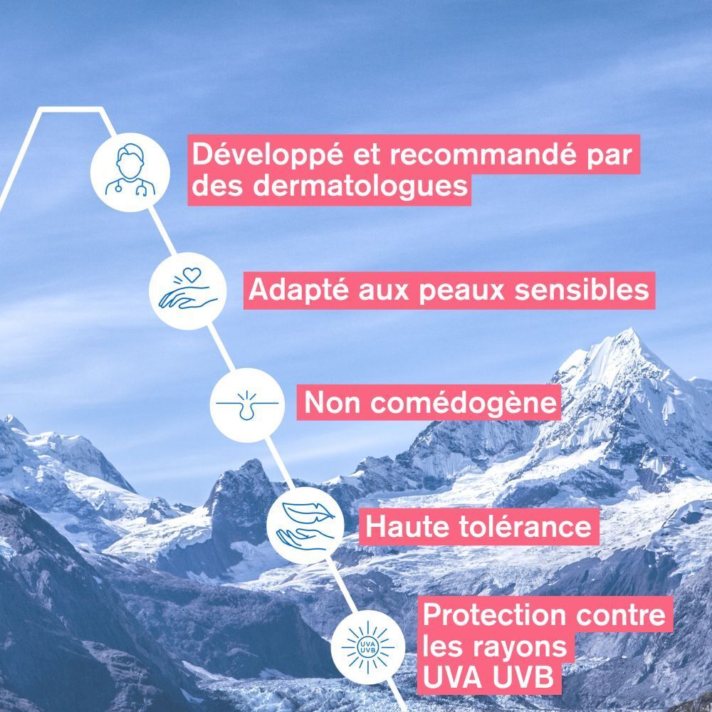 Dos de l'emballage Uriage Roséliane CC Cream SPF50+. Texte multilingue.