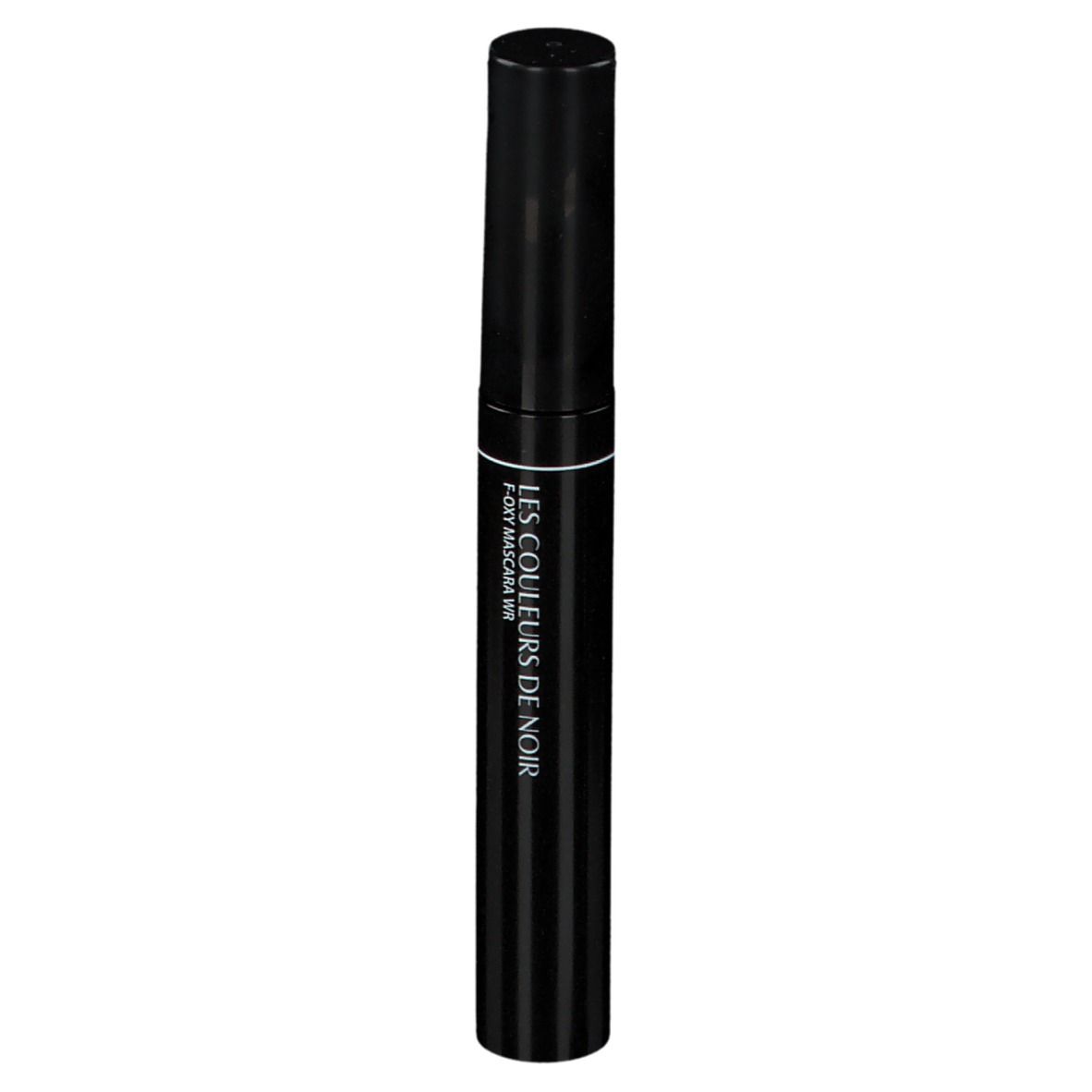 Schwarze Mascarahülse. Aufschrift: LES COULEURS DE NOIR Foxy Mascara 02.