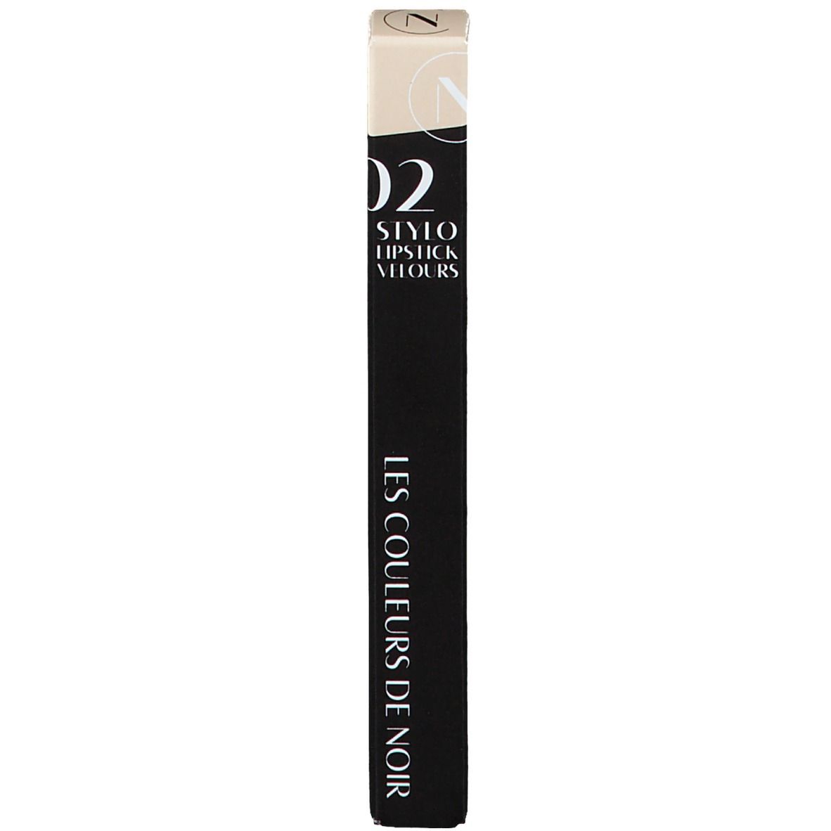 Lippenstift in Stiftform, Farbe: Rosa-Braun. Schwarzer Stift mit Aufschrift LES COULEURS DE NOIR.