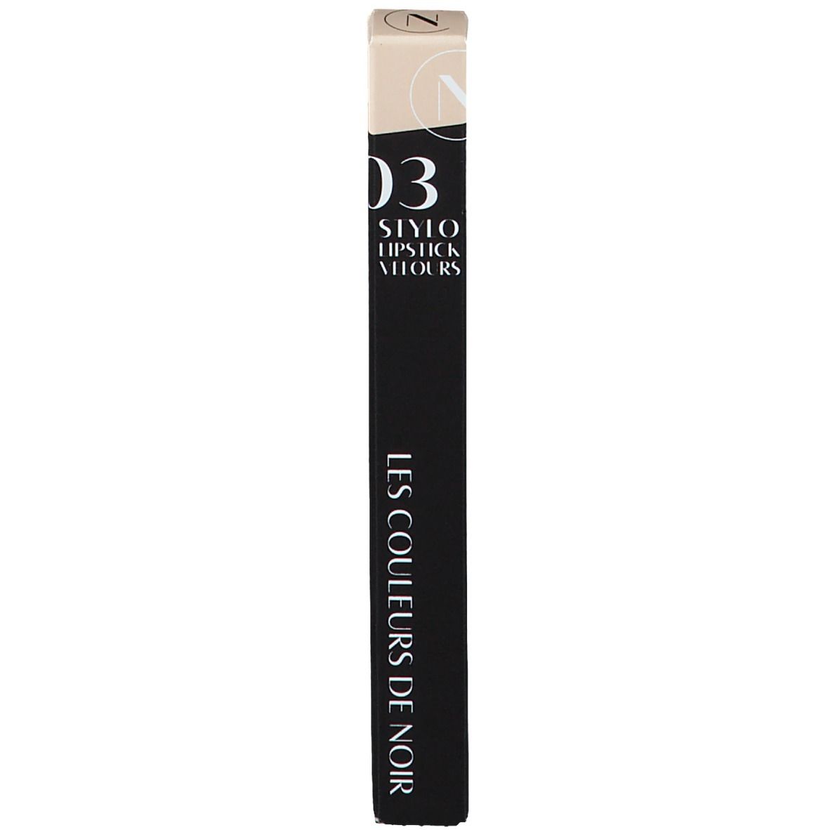 Stylo noir avec capuchon ouvert. Inscription : LES COULEURS DE NOIR.