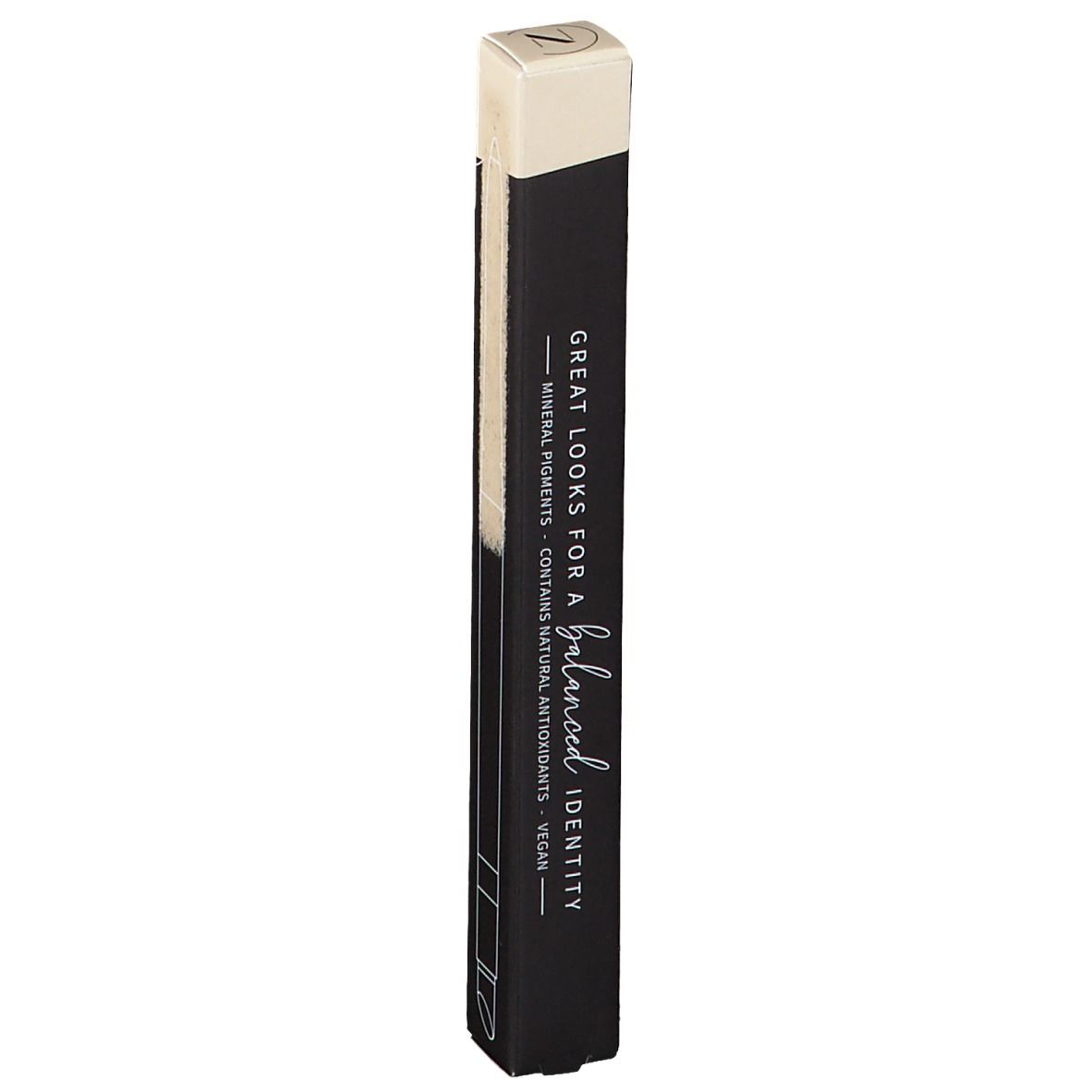Zwarte kajalstiftverpakking met beige punt. Opschrift: Les Couleurs de Noir, 05, Stylo Yeux.