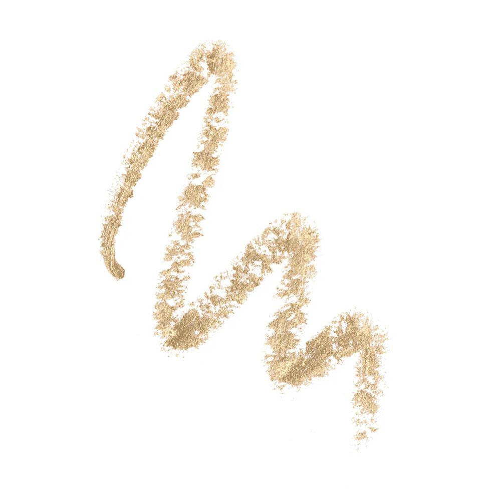 Beige kajalstiftstreep op witte achtergrond.