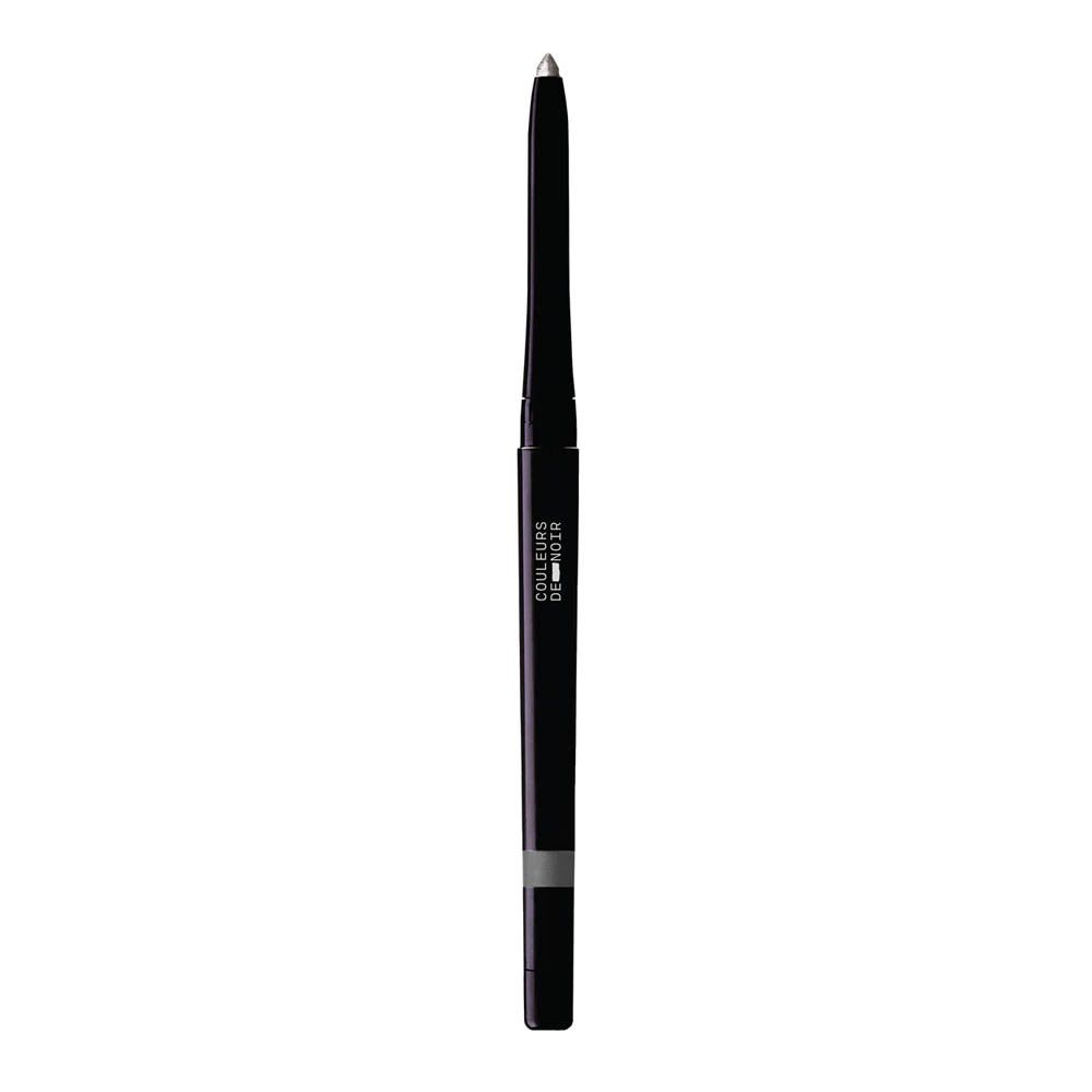 Crayon khôl gris avec corps noir et capuchon transparent. Inscription : LES COULEURS DE NOIR.