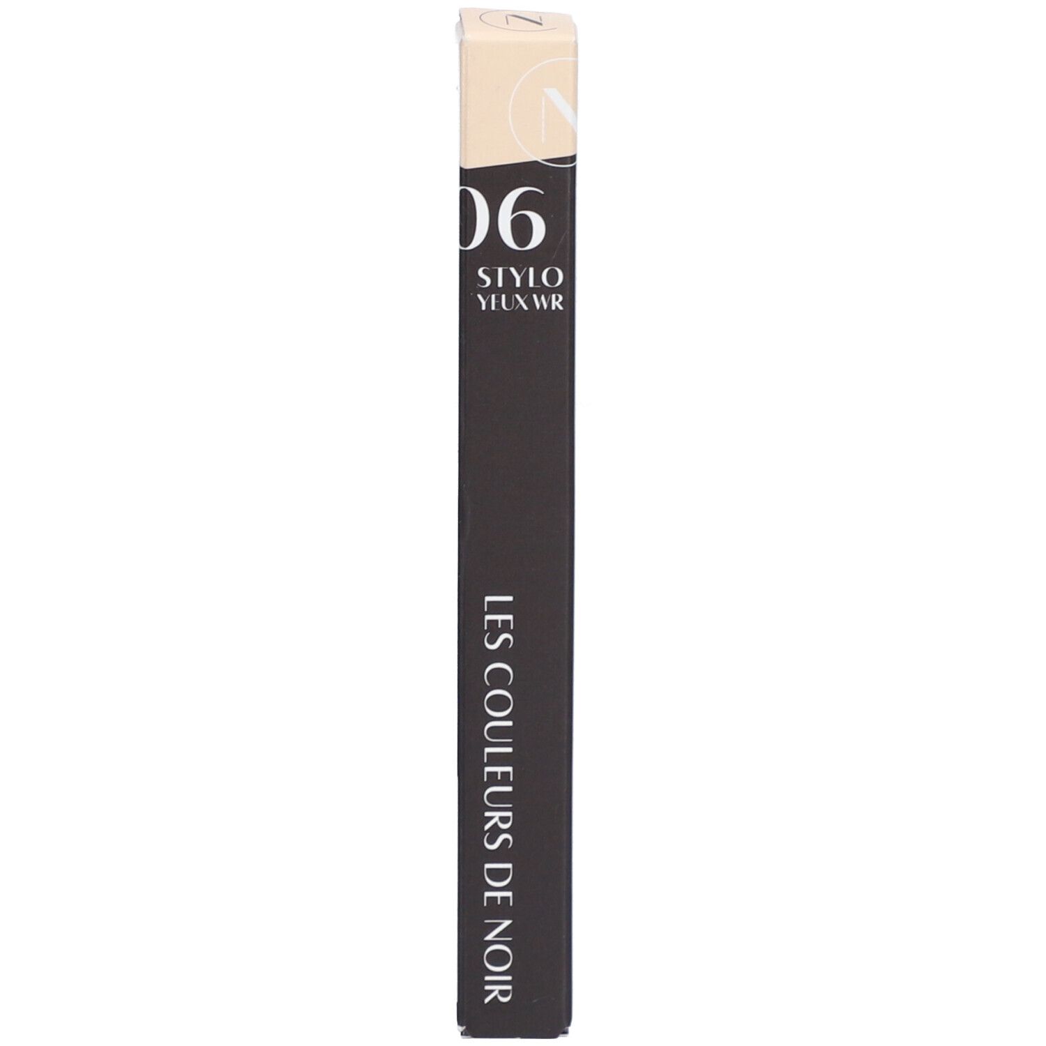 Verpakking met opschrift 06 STYLO YEUX WR en LES COULEURS DE NOIR.