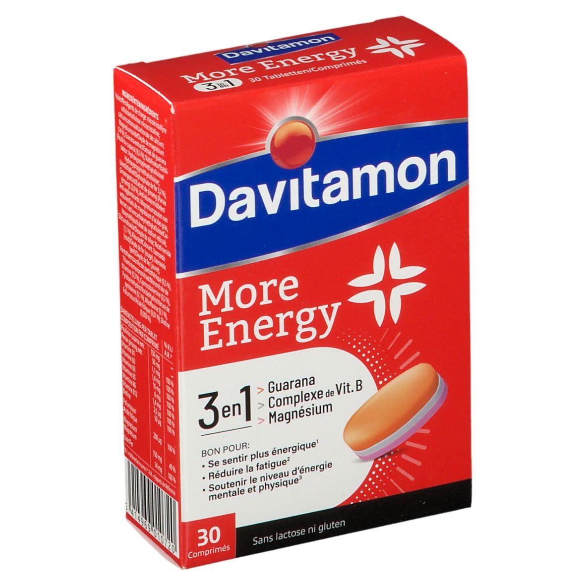 Davitamon More Energy 3-en-1 Énergie, mentale et physique contre Fatigue