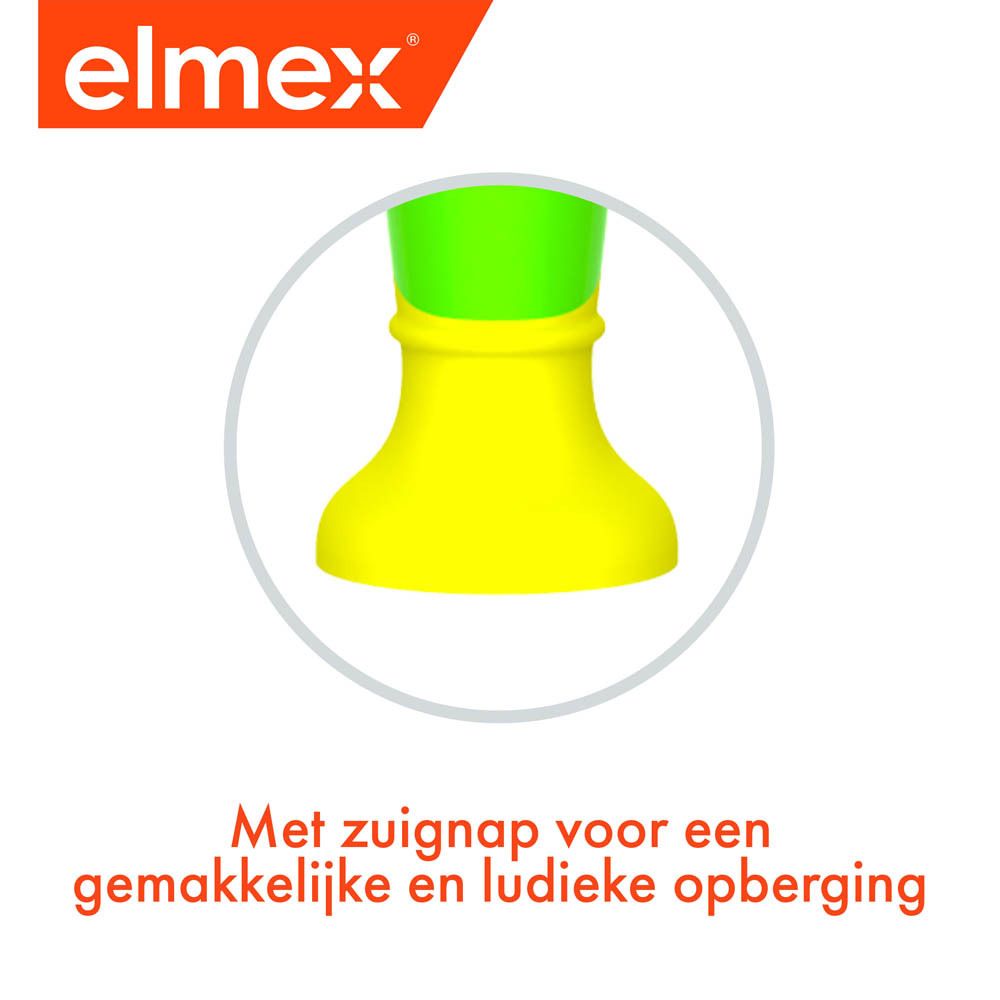 Illustratie: Kleine borstelkop, speciaal gevormd voor de mond van kinderen tussen 3 en 6 jaar.