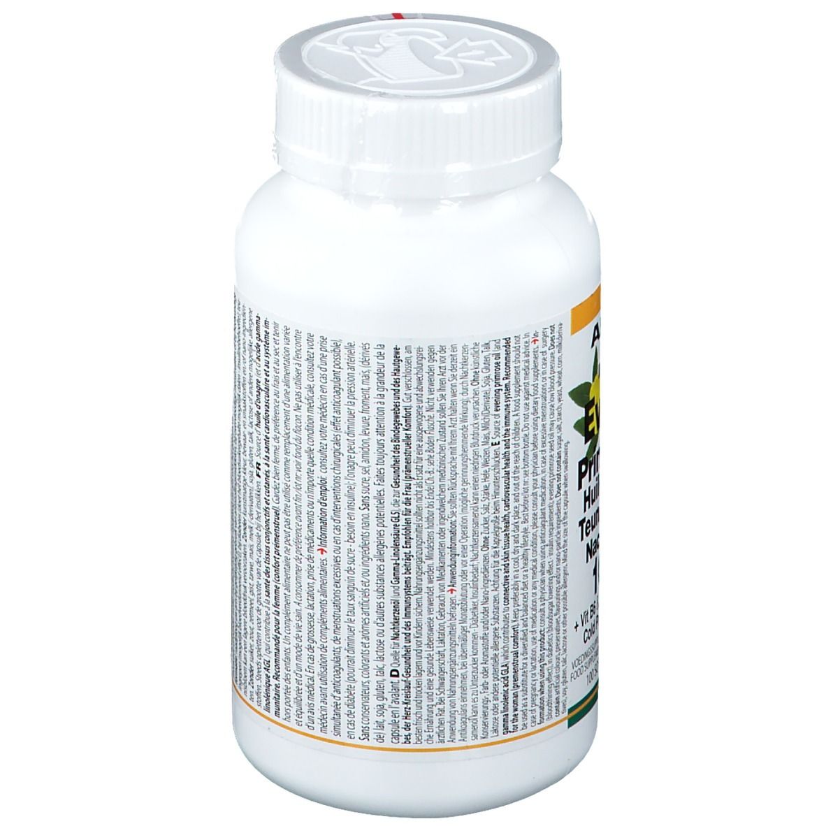 Achterkant van de witte fles met ALTISA Vitamins. Tekstinformatie over het product.