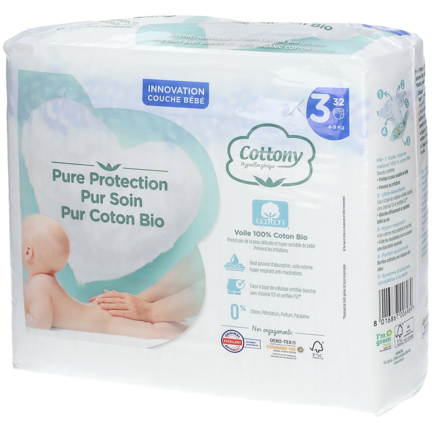 Cottony Couches en coton taille 3 4-9 kg