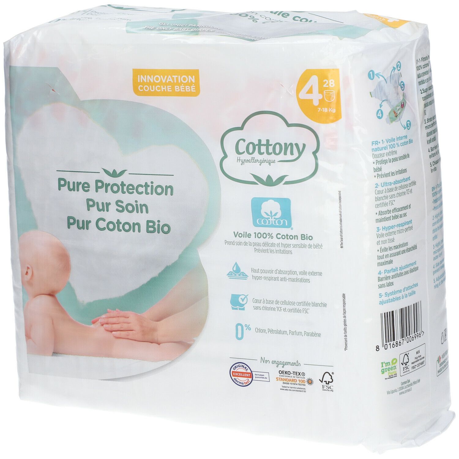 Cottony Couches en coton taille 4 7-18kg