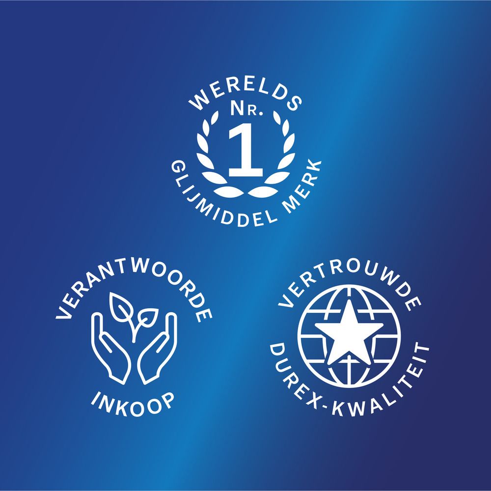 Durex Keurmerken: Wereldwijd nr. 1, verantwoord ingekocht, vertrouwd.