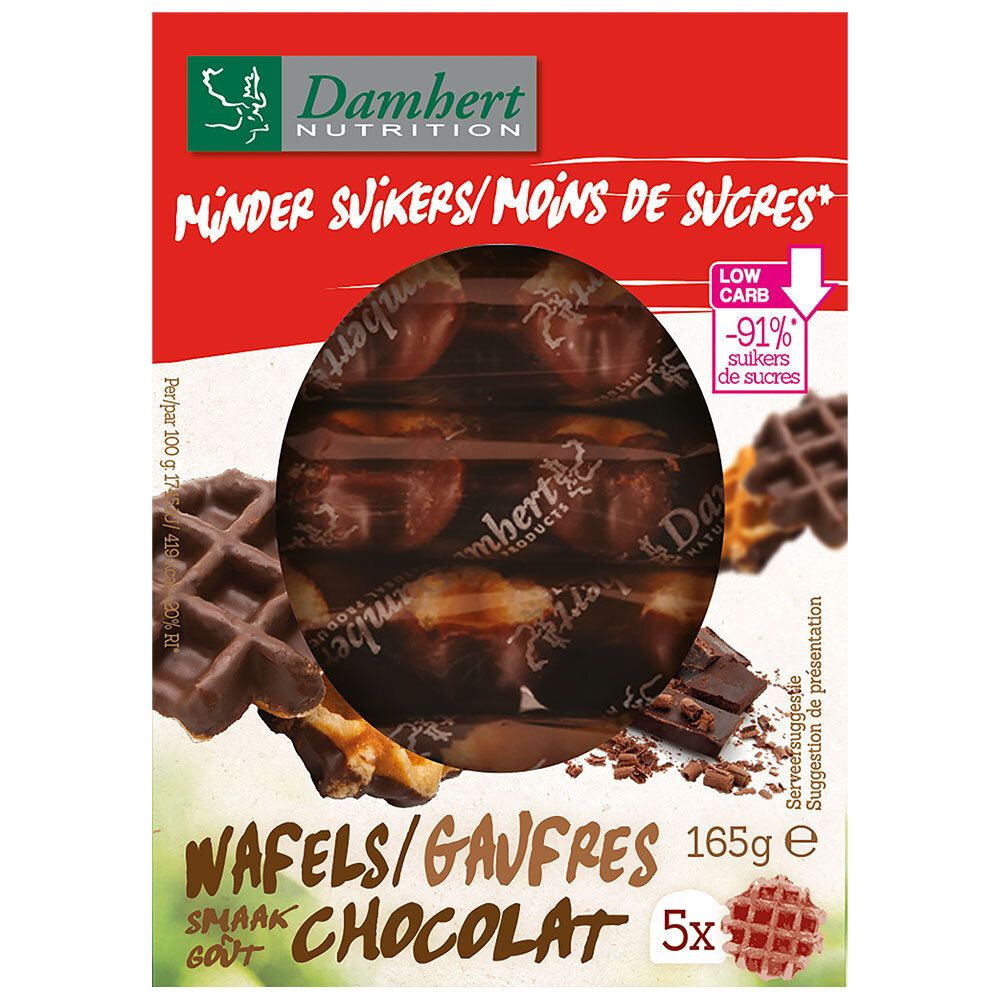 Damhert Moins De Sucres Gaufres au goût de chocolat