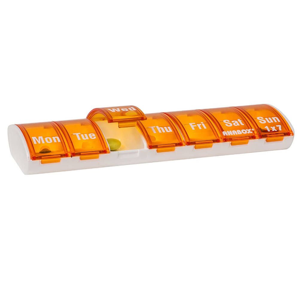 Anabox® 1x7 Doseur de comprimés orange