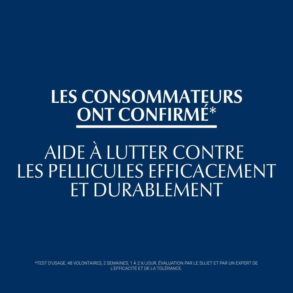 Texte : Les consommateurs confirment : aide à lutter efficacement et durablement contre les pellicules.