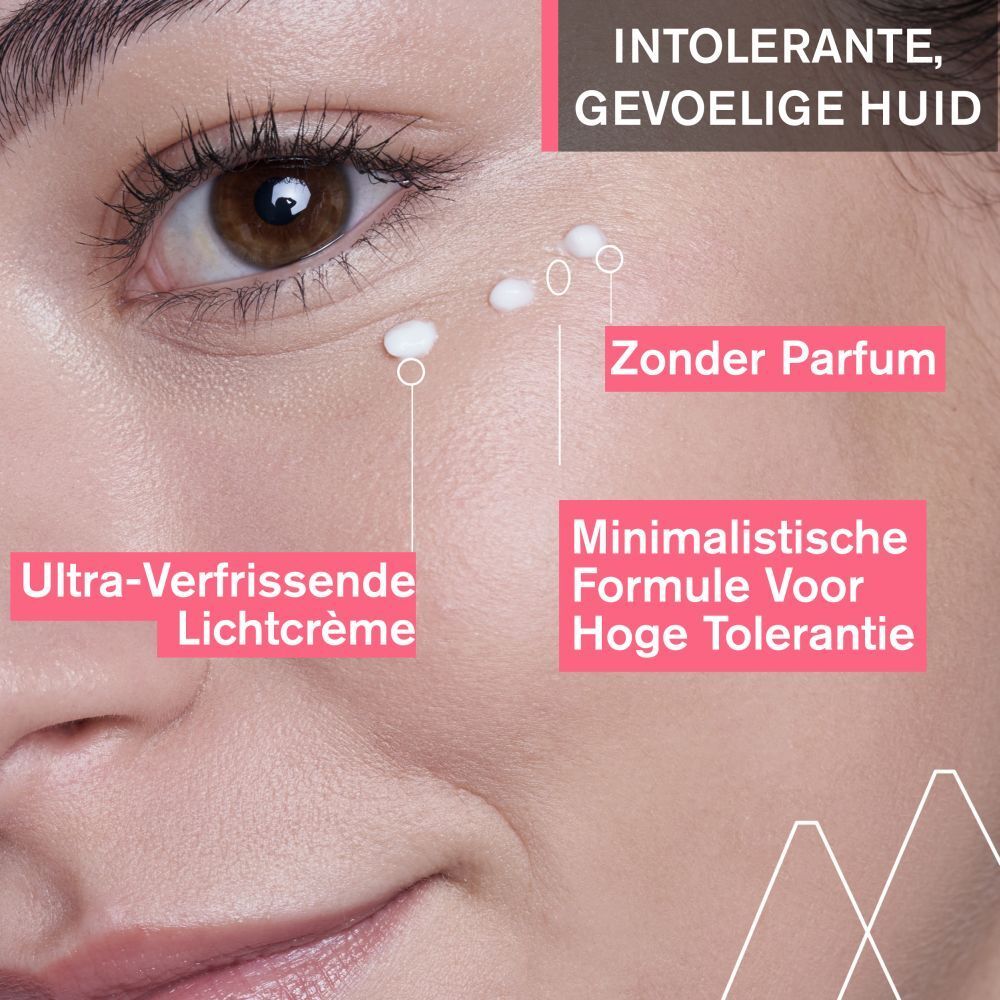 Achterkant verpakking. Meertalige tekst. Uriage Toléderm Control oogverzorging.