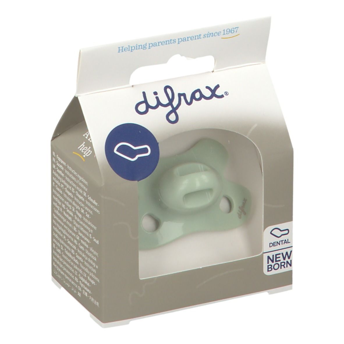 Difrax Fopspeen Pistache Dental Newborn 1 St Schnuller