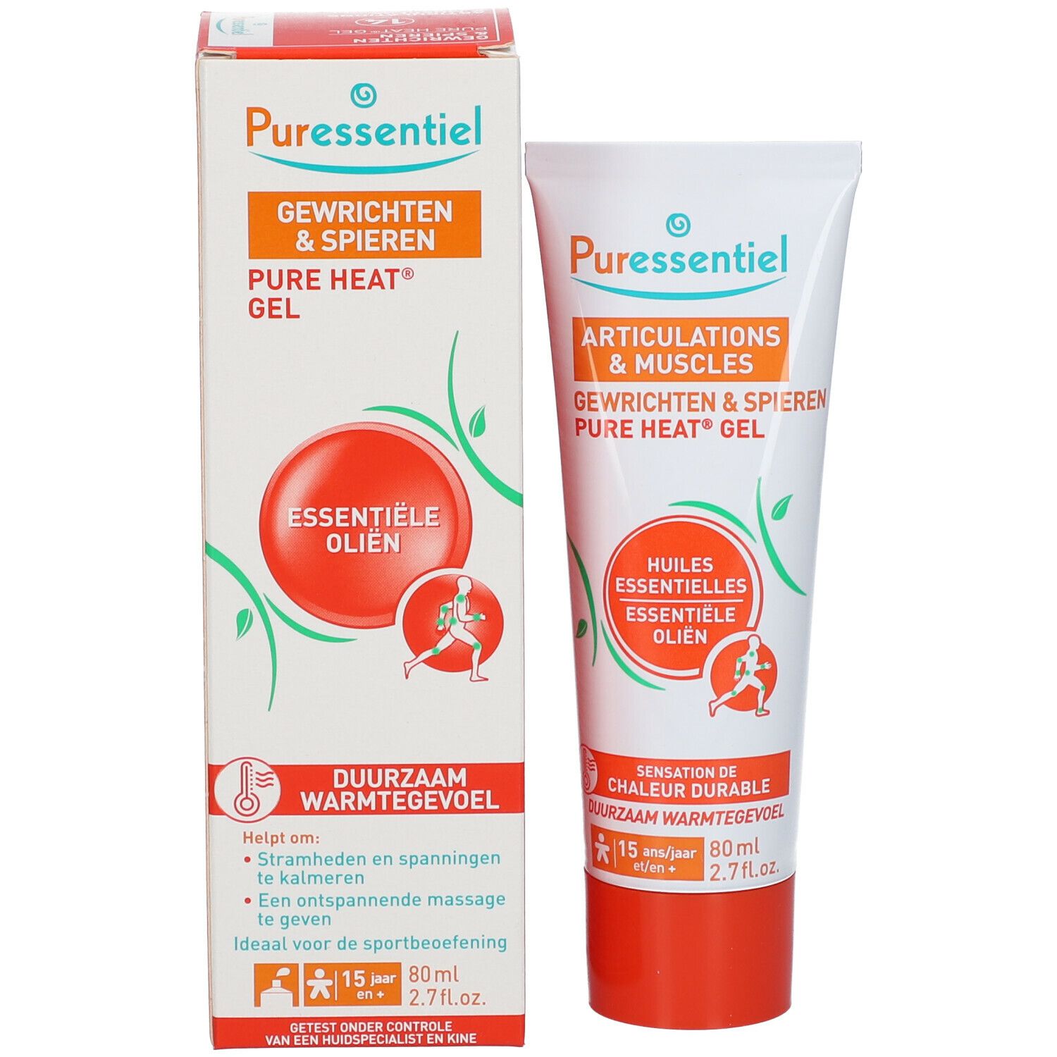 Produktverpackung mit Tube. Karton mit Produktnamen und Inhaltsangaben. Enthält ätherische Öle.