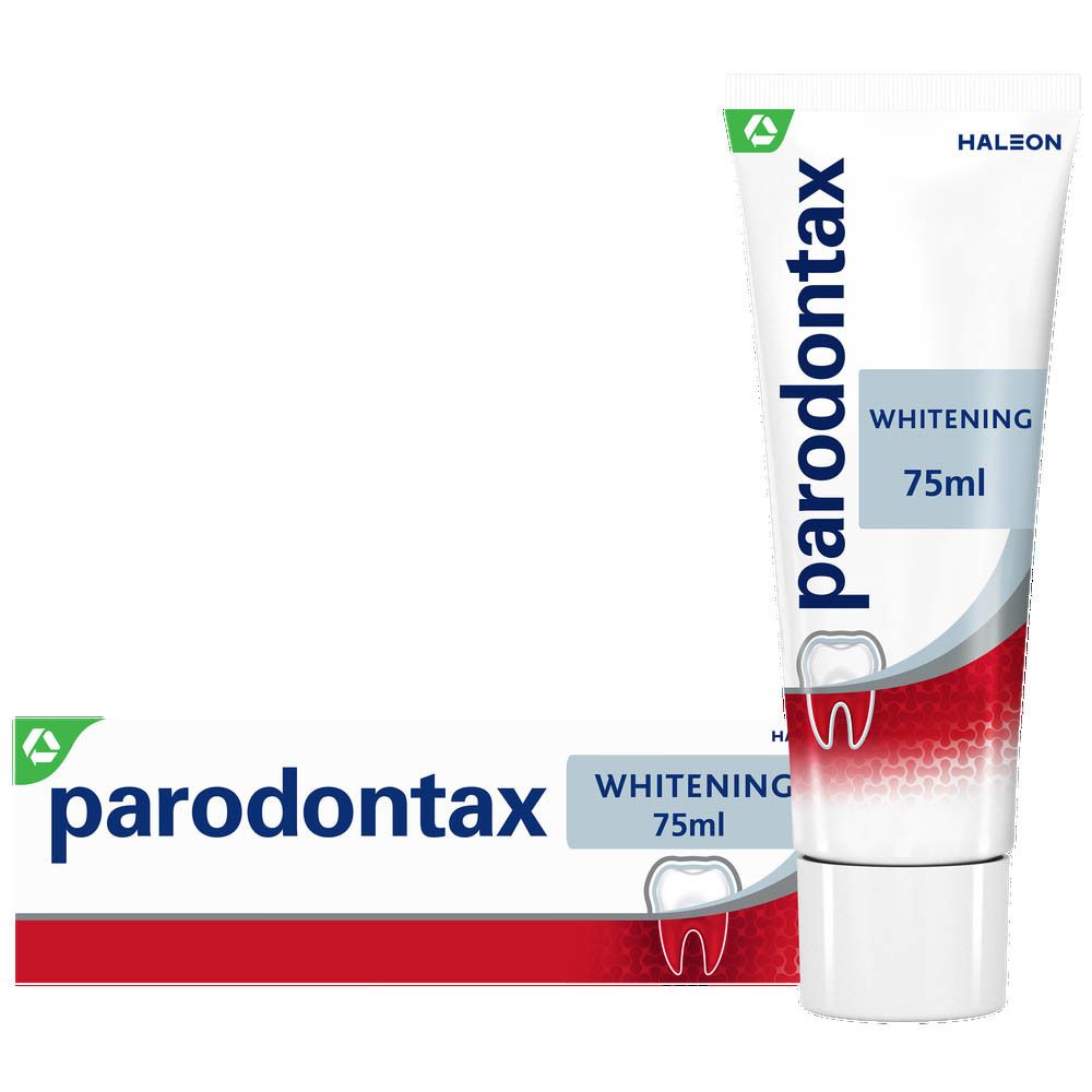 Tube de dentifrice Parodontax Whitening. 75ml. Blanchiment.