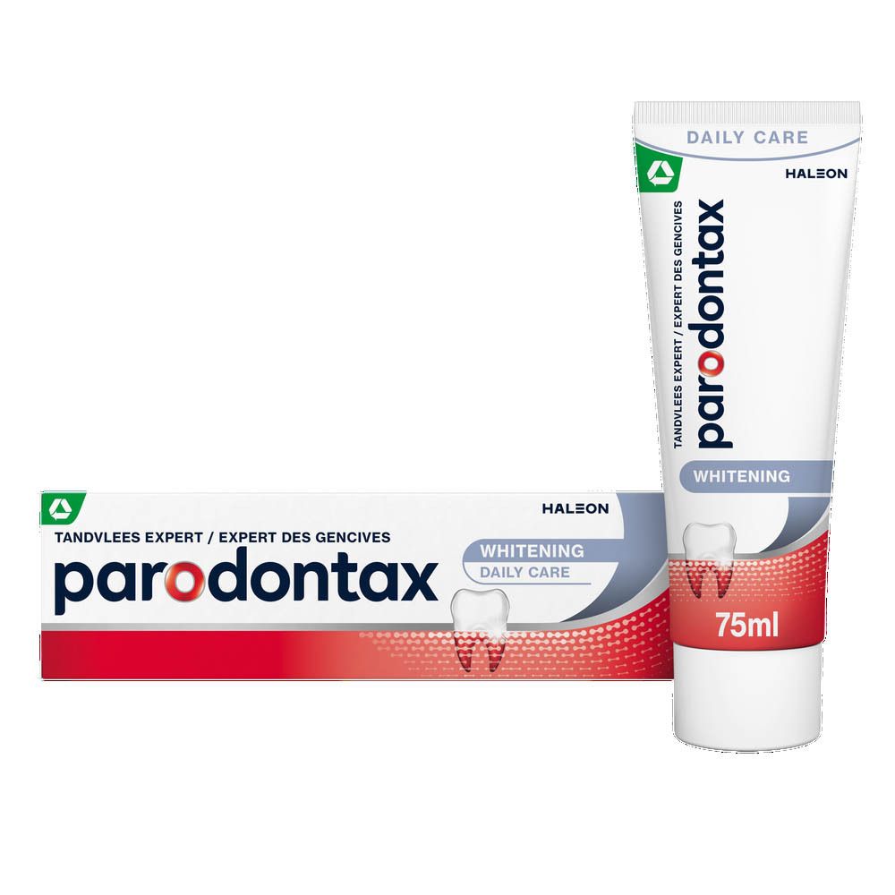 Tandpasta tube. Parodontax Whitening. 75ml. Whitening.