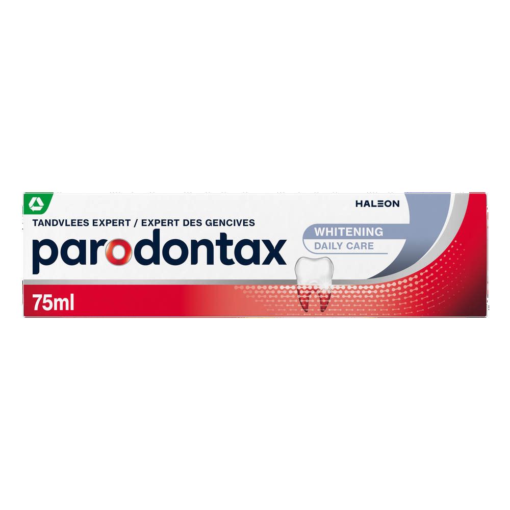Tandpasta tube. Parodontax Whitening. 75ml. Whitening.