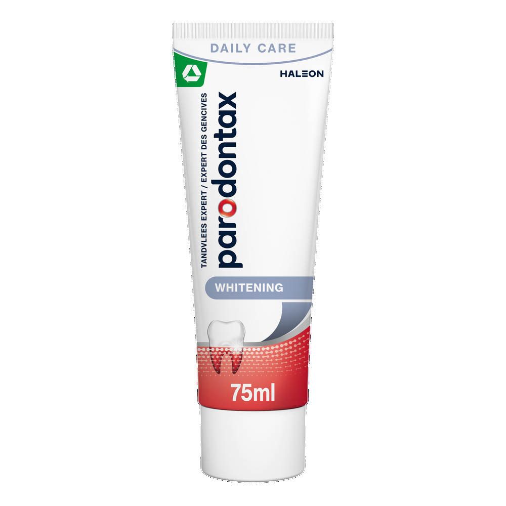 Tandpasta tube. Parodontax Whitening. 75ml. Whitening.