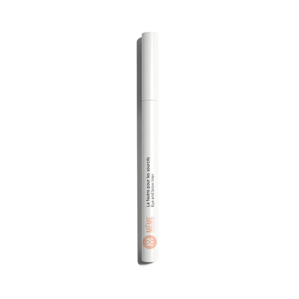 Feutre MÊME pour sourcils. Blanc, fin, pointe noire. Eye and brow liner. Inscription.