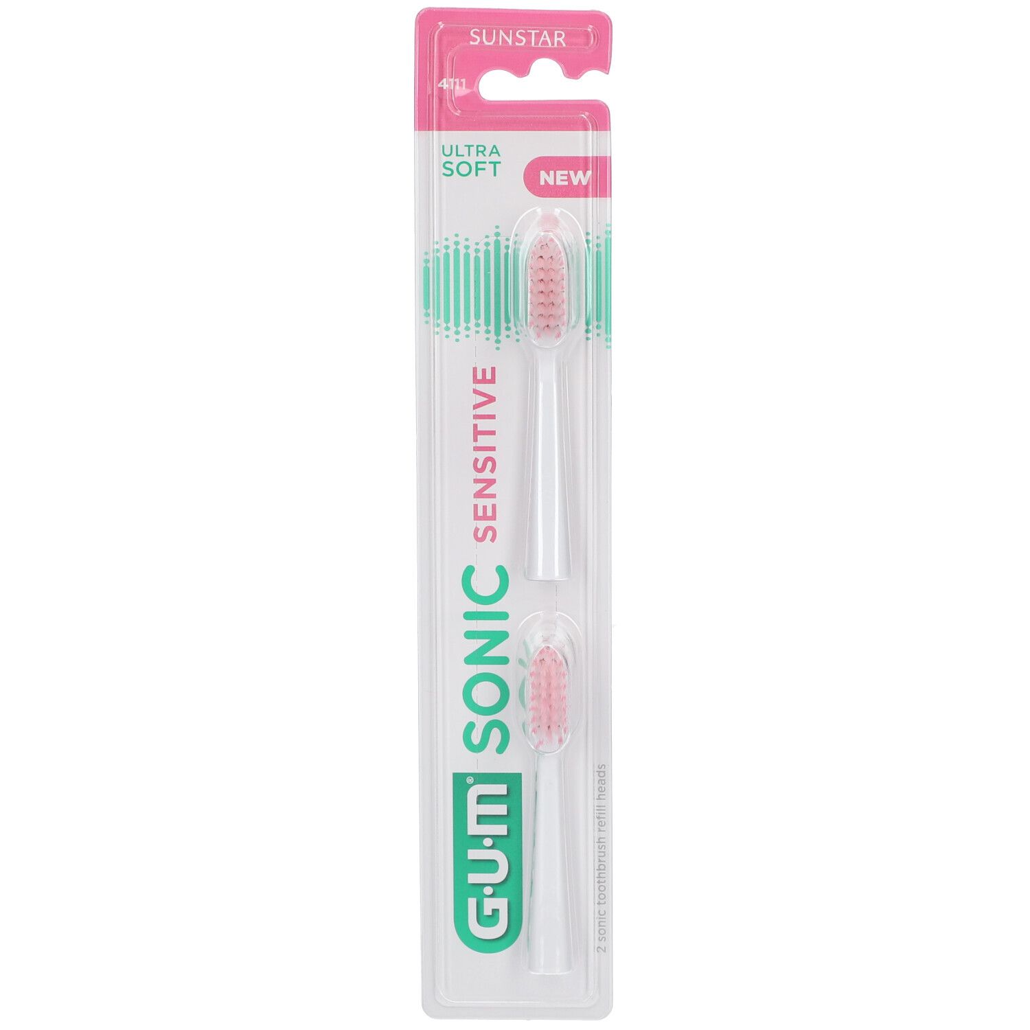 GUM Sonic Sensitive Opzetborstels Ultra Soft 2 St Zahnbürste