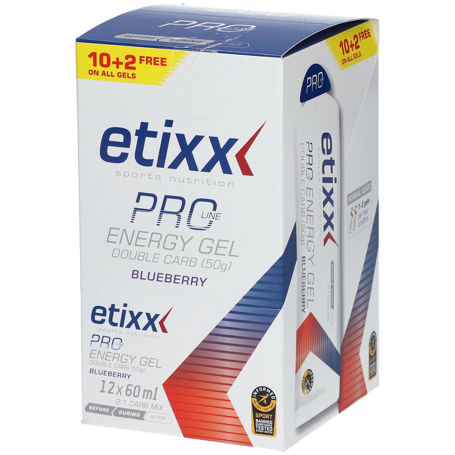 etixx Double Carb Energy Gel PRO Line Blueberry