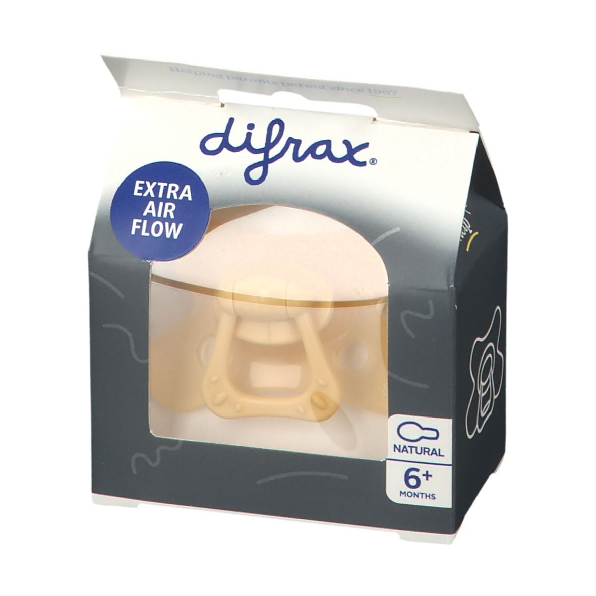difrax® Schnuller Natural Pfirsich +6 Monate