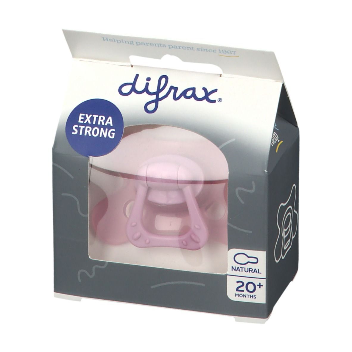 difrax® Schnuller Natural Rose +20 Monate