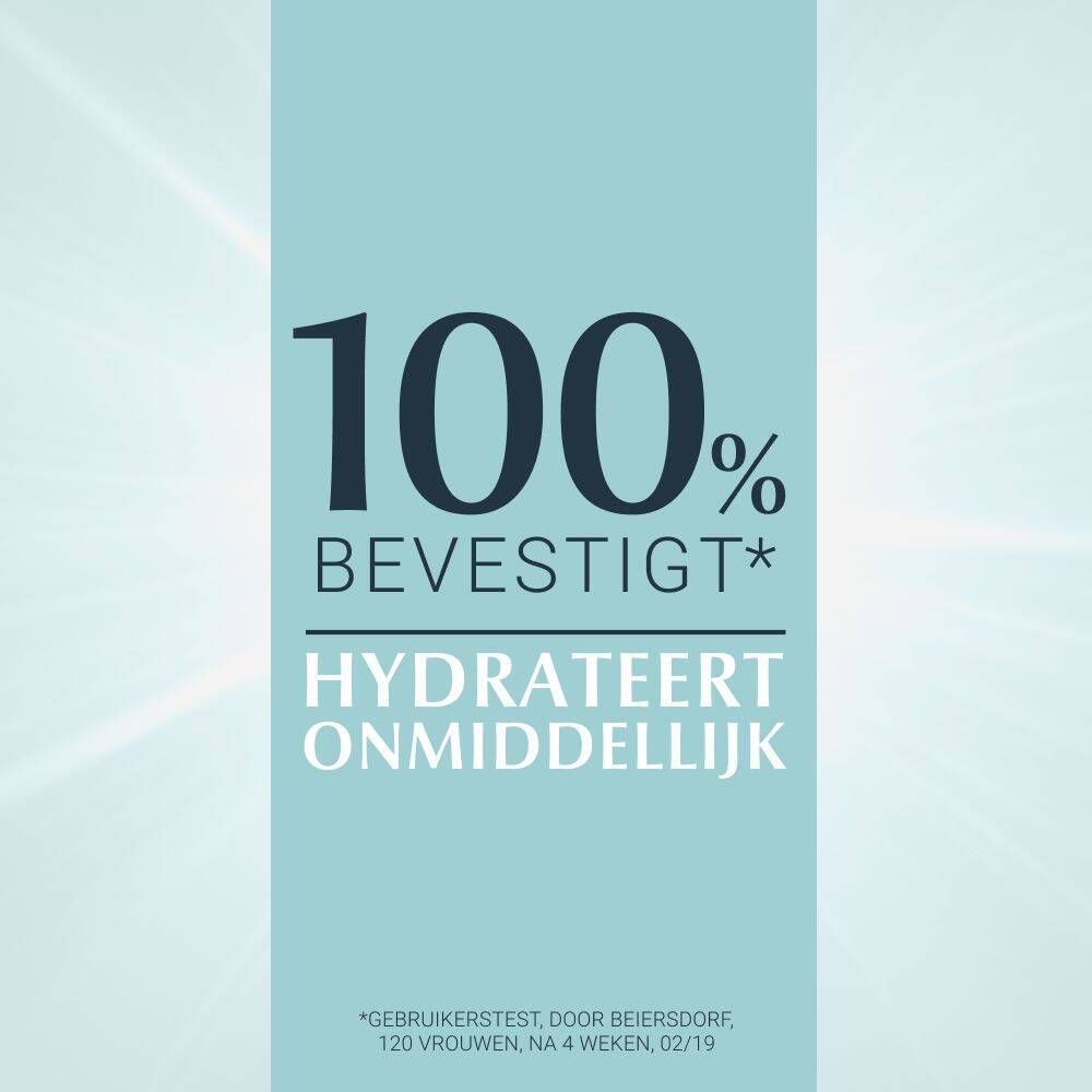 Tekst: 100% bevestigen: hydrateert onmiddellijk.