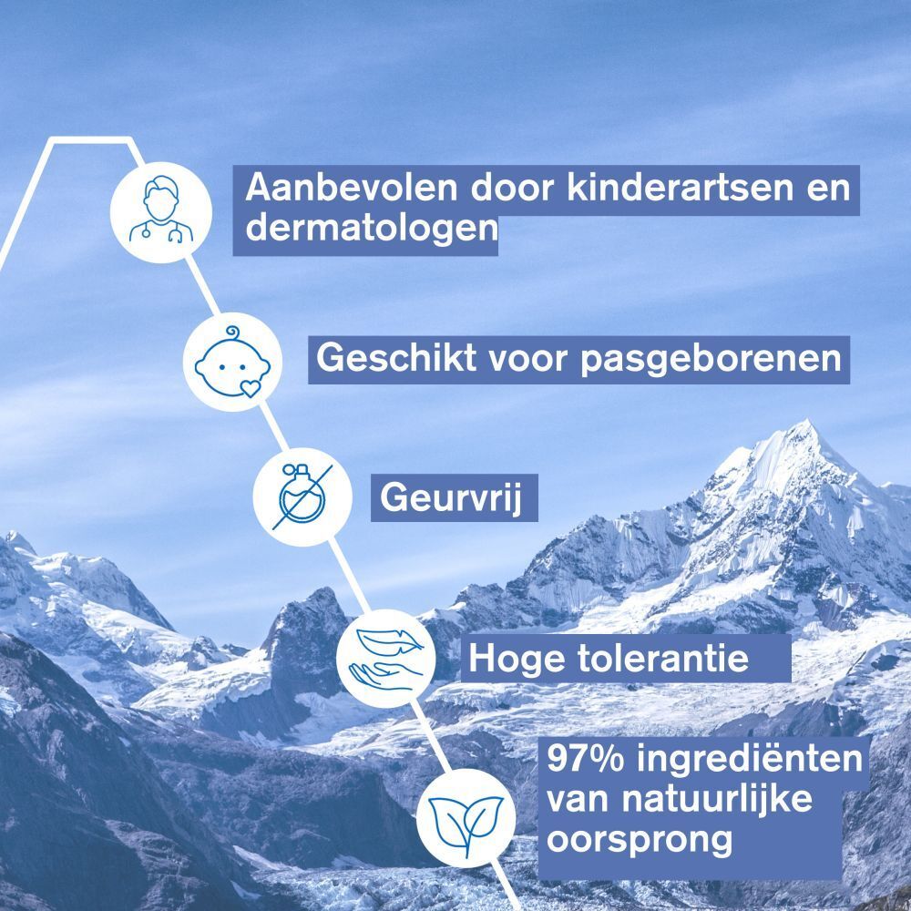 Ontwikkeld en aanbevolen door dermatologen & pediaters. 97% ingrediënten van natuurlijke oorsprong.