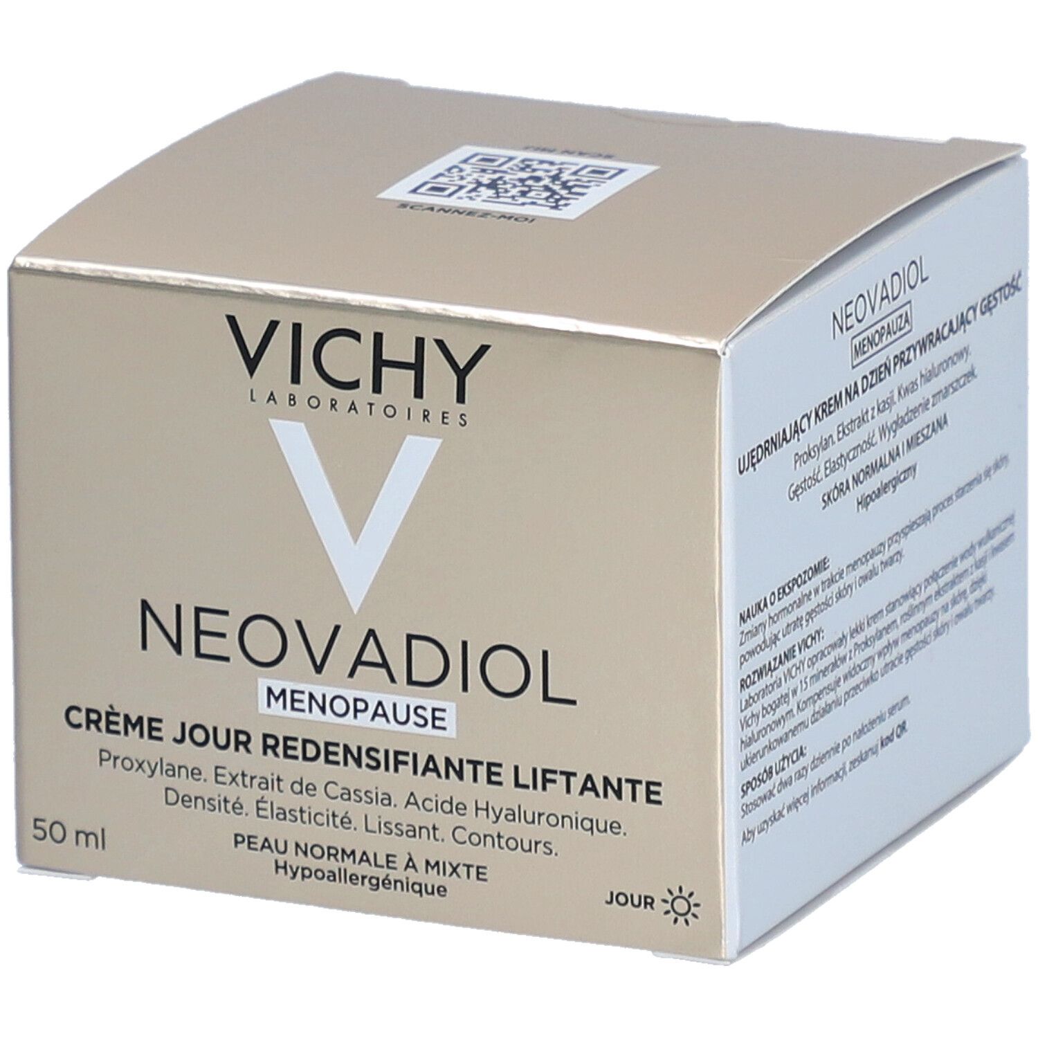 Ingrediënten. Opschrift: Proxylane, Hyaluronzuur. Verstevigt de huid, maakt de huid voller.