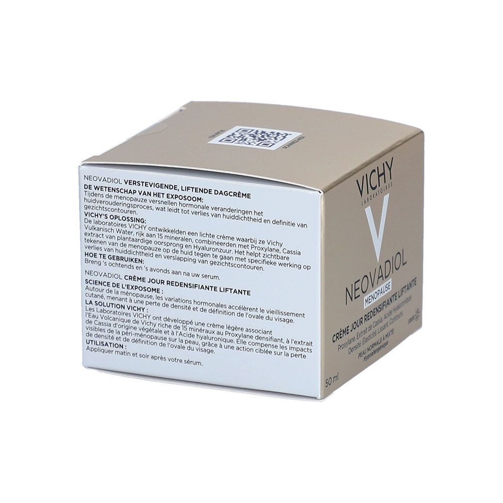 Gebruiksstappen. Opschrift: Breng na Meno 5 bi-serum in de ochtend aan.