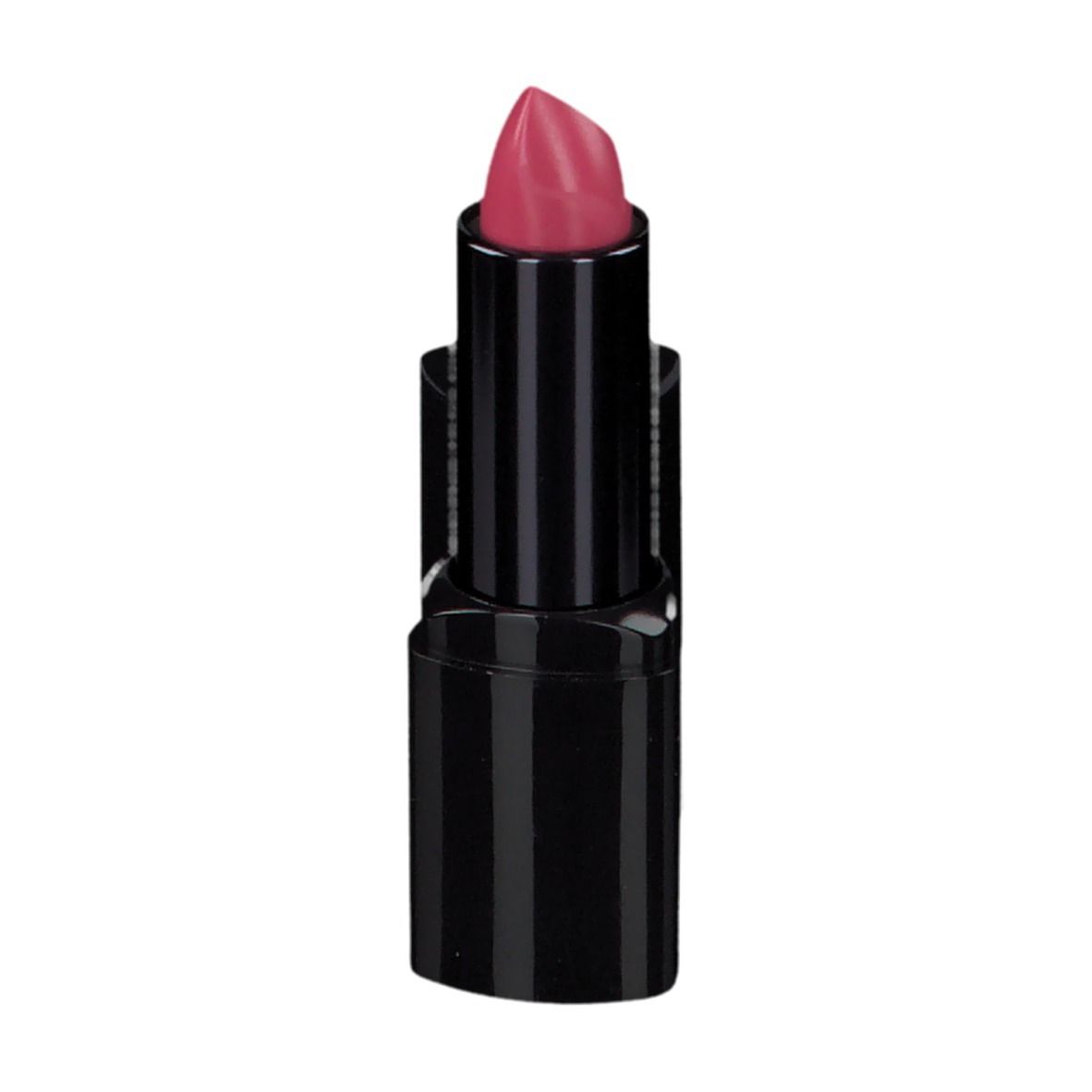 Lippenstift mit schwarzer Hülse und rosa Spitze.
