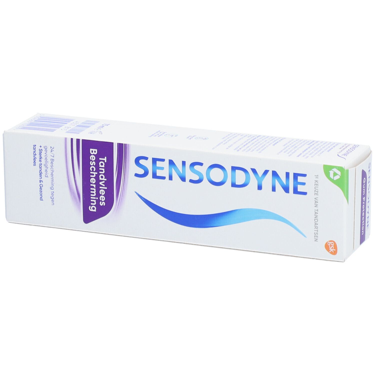 Boîte Sensodyne, 'Tandvlees Bescherming'.