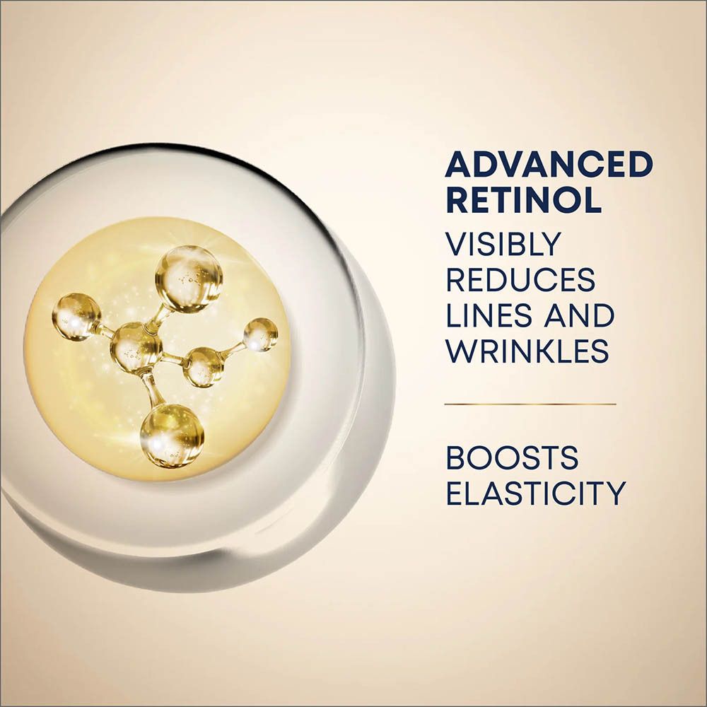 Grafiek: Advanced Retinol, vermindert lijntjes en rimpels, verhoogt elasticiteit.